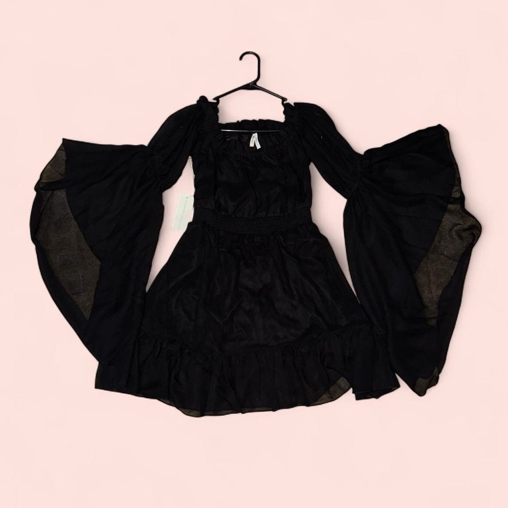 Black Live 4 Truth sheer dress with flare sleeves